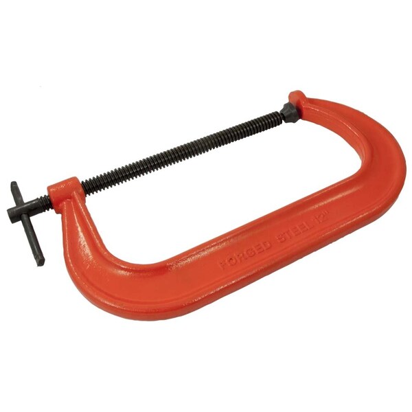 Tools 12" Drop Forged C-Clamp, 0 - 12" Capacity
